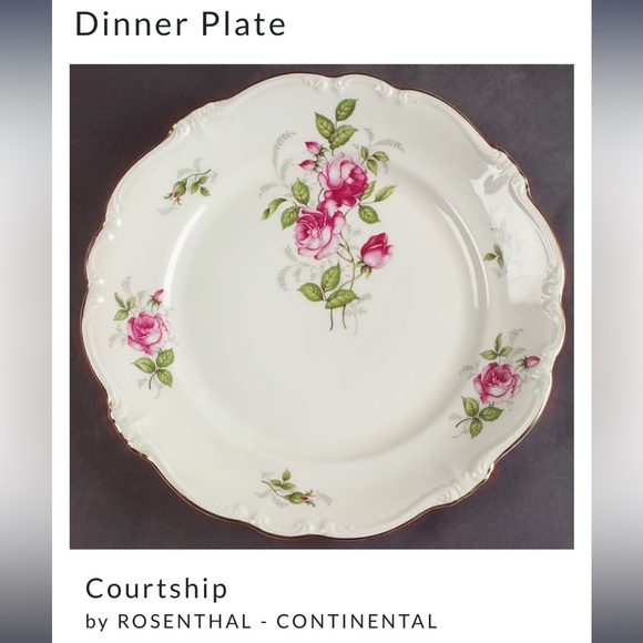 Rosenthal Courtship Dinner plate 10 1/8” pompadour selb germany - Picture 3 of 11